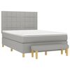 vidaXL Cama box spring con colch&oacute;n tela gris claro 140x190 cm