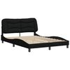 vidaXL Estructura de cama sin colch&oacute;n Hvar tela negro 140x190 cm