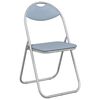 vidaXL Silla Plegable 8 uds. Cuero sint&eacute;tico Gris 48 x 43,5 x 81 cm