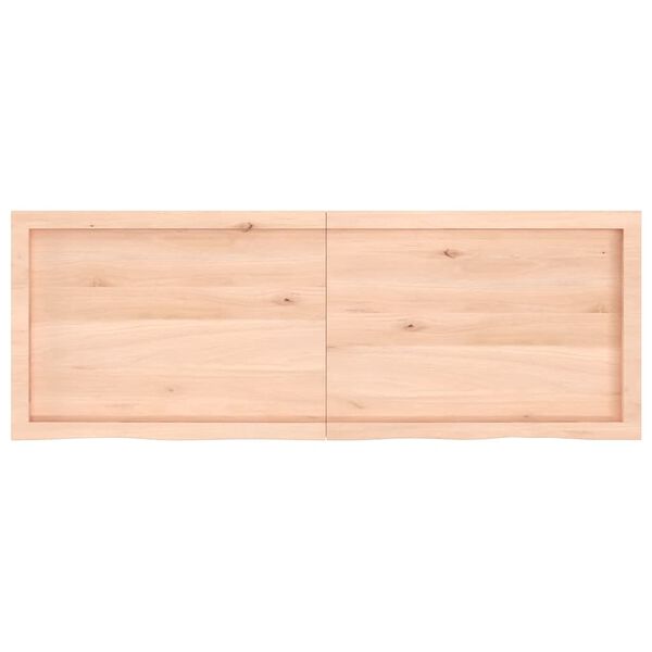 vidaXL Estante de pared madera maciza roble sin tratar 140x50x(2-4) cm