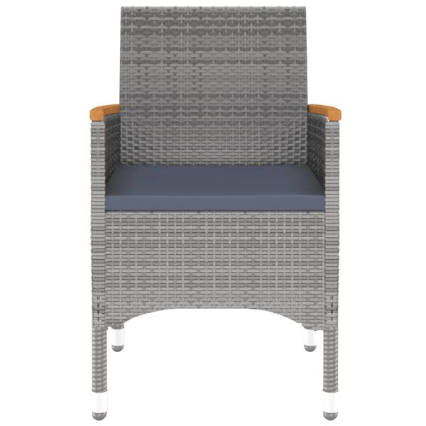 vidaXL Juego de comedor de jard&iacute;n 7 piezas rat&aacute;n sint&eacute;tico gris