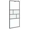 vidaXL Pared de Ducha Walk-in Negro 90 x 195 x 0,5 cm