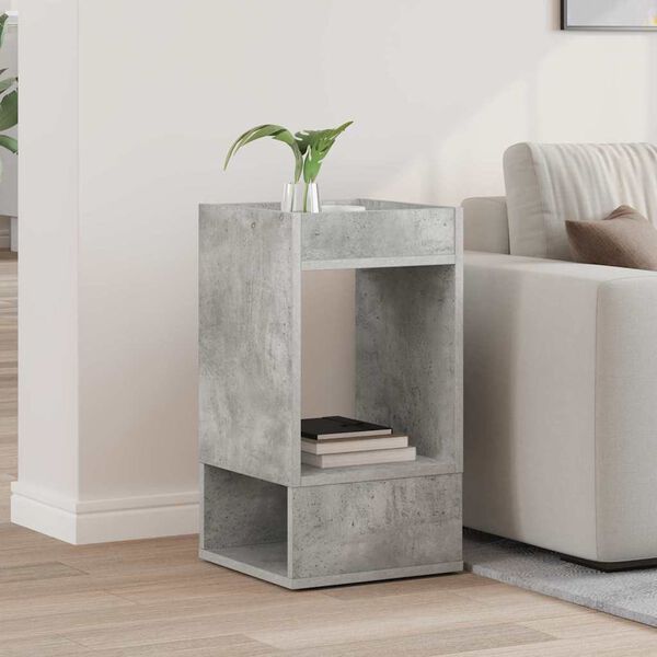 vidaXL Mesa Auxiliar Gris Concreto 30 x 30 x 56 cm