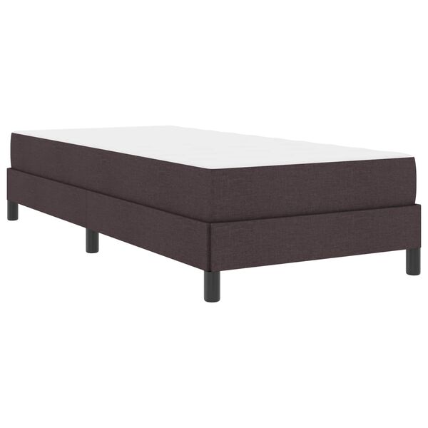 vidaXL Cama tipo Box Spring con colch&oacute;n Marr&oacute;n Oscuro 90 x 200 cm tela