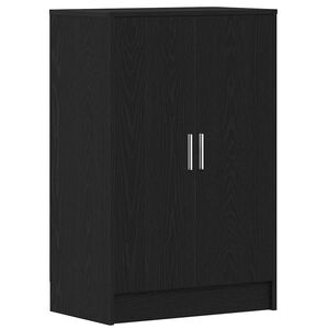 vidaXL Zapatero de madera de roble negro 60x35x92 cm