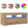 vidaXL Mueble de TV luces LED madera roble artisan 90x35x40 cm