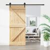vidaXL Puerta corredera con herrajes madera maciza de pino 85x210 cm
