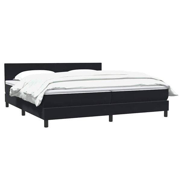 vidaXL Cama box spring con colch&oacute;n terciopelo negro 200x210 cm