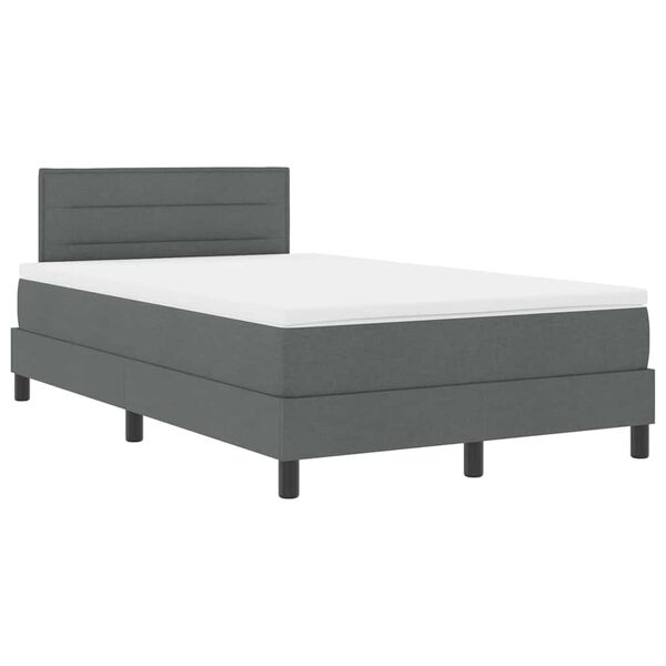vidaXL Cama tipo Box Spring con colch&oacute;n Gris oscuro 120 x 190 cm tela