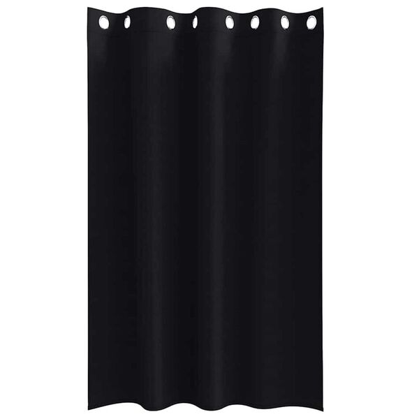 vidaXL Cortinas Opacas con Anillas 2 pcs Negro 175 x 140 cm Poliéster