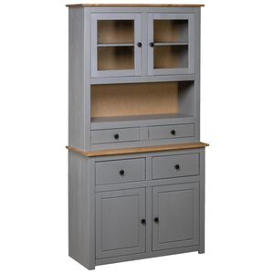 vidaXL Aparador madera maciza pino estilo Panam&aacute; gris 93x40,5x180 cm