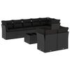 vidaXL Set de sof&aacute;s de jard&iacute;n 8 piezas y cojines rat&aacute;n sint&eacute;tico negro