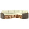 vidaXL Conjunto de sof&aacute;s de exterior 4 uds. Natural y Crema Poli&eacute;ster