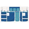vidaXL Cama alta para niños con cortinas madera pino azul 80x200 cm
