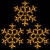 vidaXL Figura de Navidad de copo de nieve con LED 3 piezas 59x59 cm