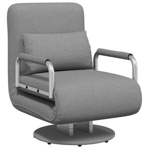 vidaXL Silla giratoria y sof&aacute; cama tela gris claro