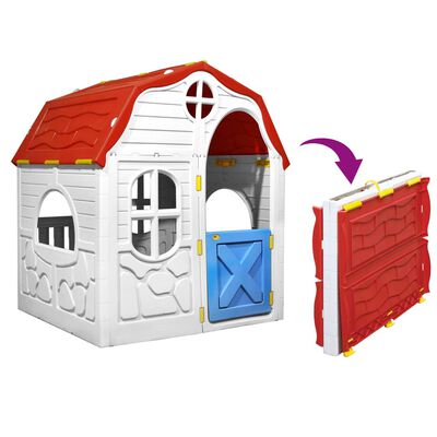 vidaXL Casita de juegos plegable para niños con puertas y ventanas