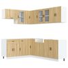 vidaXL Mueble cocina Porto roble sonoma 11 pzas madera contrachapada