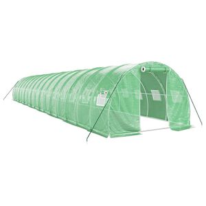 vidaXL Invernadero con estructura de acero verde 48 m&sup2; 16x3x2 m