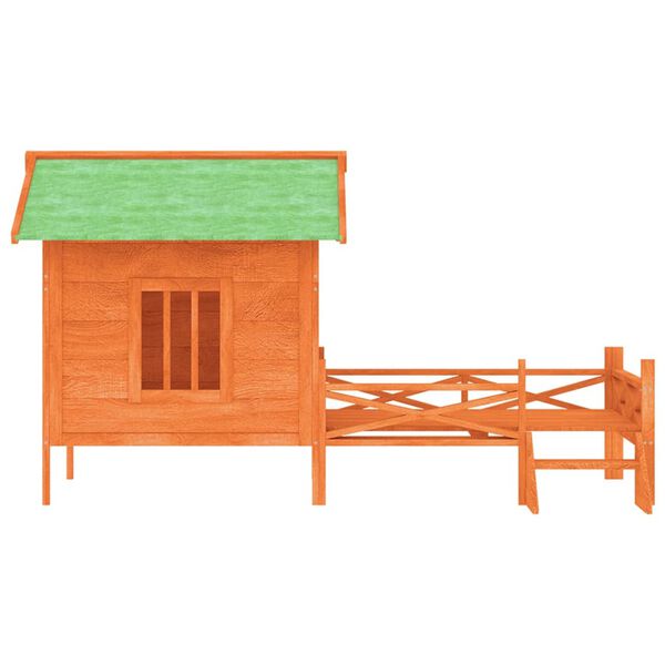 vidaXL Caseta para perros madera maciza de pino marrón 159x120x88,5 cm