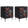vidaXL Mesa de noche OMMEN 2 uds. Roble Negro 36 x 33 x 51 cm
