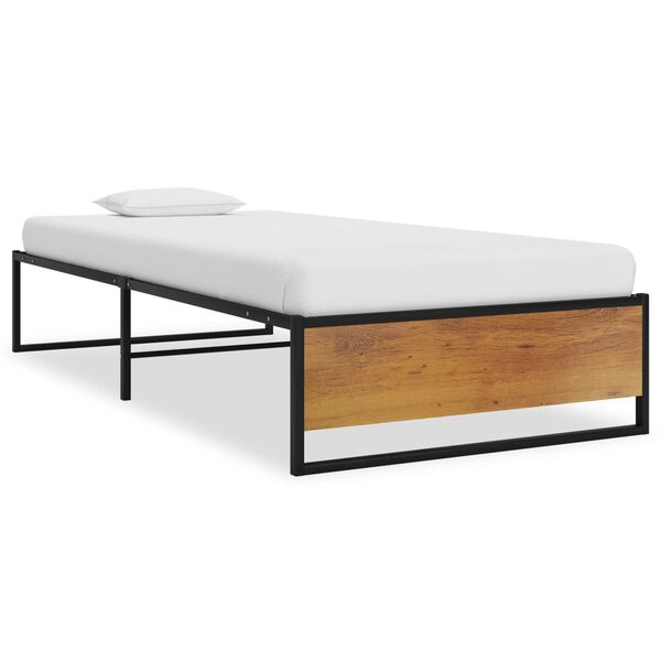 vidaXL Estructura de cama sin colchón metal negro 90x200 cm