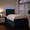 vidaXL Cama box spring con colch&oacute;n terciopelo verde oscuro 120x190 cm