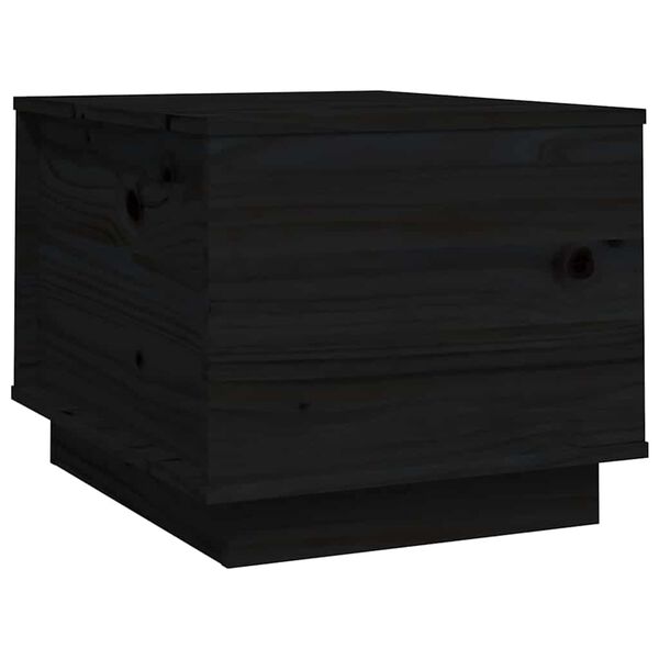 vidaXL Mesa de centro de madera maciza de pino negro 40x50x35 cm