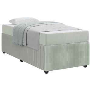 vidaXL Estructura de cama con colch&oacute;n Gris Claro 90 x 190 cm tela
