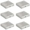 vidaXL Tapas para postes de valla 6 uds metal galvanizado 81x81mm
