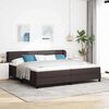 vidaXL Cama tipo Box Spring Marr&oacute;n Oscuro 200 x 200 cm tela