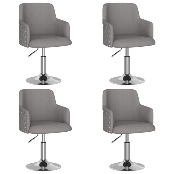 vidaXL Sillas de comedor giratorias 4 unidades tela gris oscuro