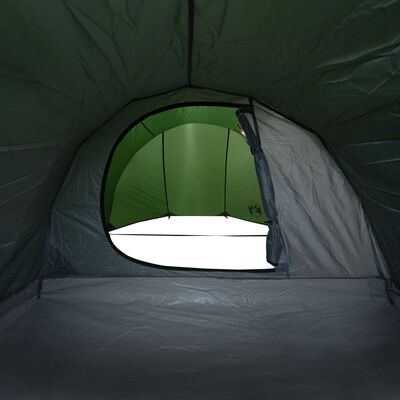 vidaXL Tienda de campaña túnel para 4 personas impermeable verde