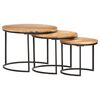 vidaXL Mesas apilables 3 unidades madera maciza de acacia