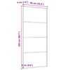 vidaXL Puerta corredera aluminio y vidrio ESG negra 90x205 cm