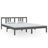vidaXL Estructura de cama sin colchón madera maciza gris 160x200 cm
