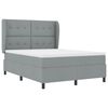 vidaXL Cama tipo Box Spring con colch&oacute;n Gris claro 140 x 190 cm tela