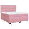 vidaXL Cama box spring con colch&oacute;n terciopelo rosa 200x200 cm