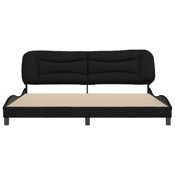 vidaXL Estructura de cama sin colch&oacute;n Hvar tela negro 200x200 cm