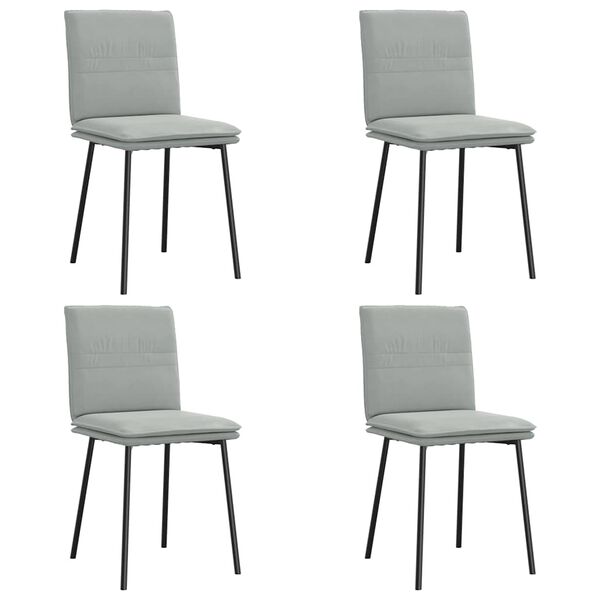 vidaXL Sillas de comedor 4 unidades terciopelo gris claro