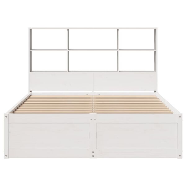 vidaXL Estructura de cama sin colch&oacute;n madera de pino blanca 140x190 cm