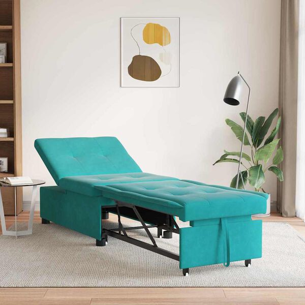 vidaXL Sof&aacute; cama Tuquesa 194 x 67 x 82 cm Terciopelo