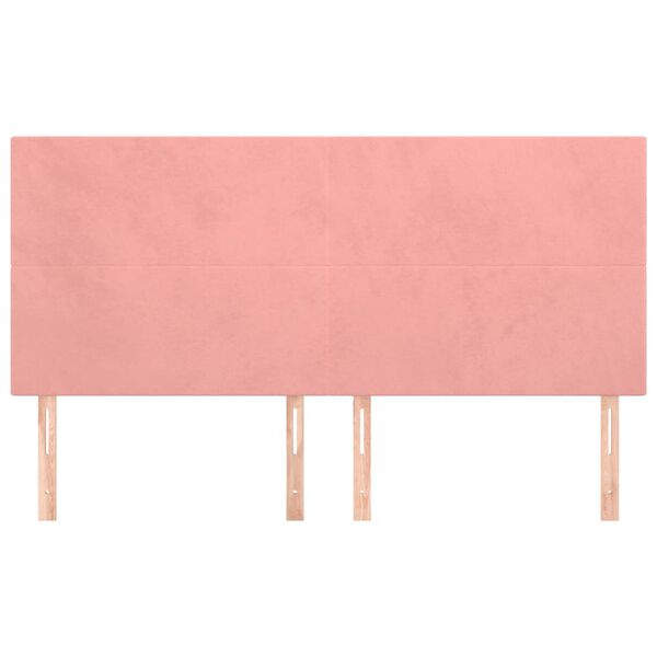 vidaXL Cabecero de cama rosa 160x5x118/128 cm Terciopelo