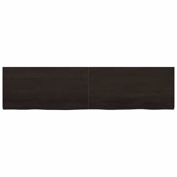 vidaXL Tablero mesa madera roble tratada marr&oacute;n oscuro 200x50x(2-4) cm