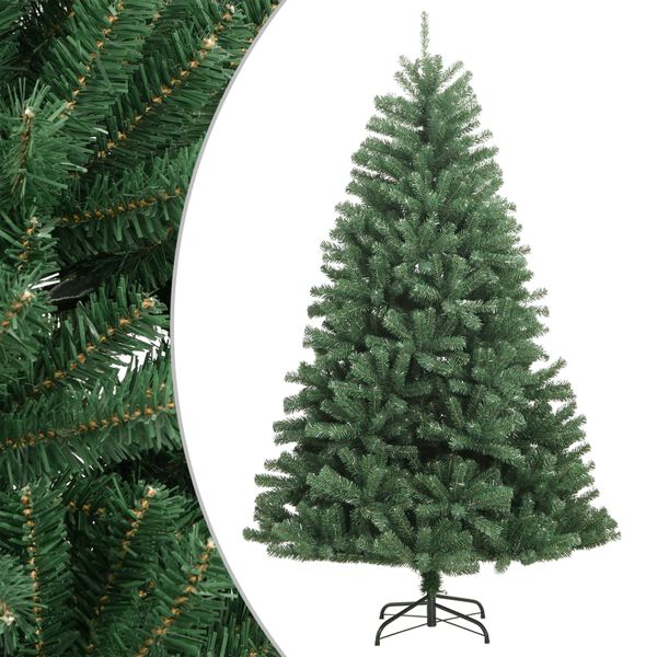 vidaXL &Aacute;rbol de Navidad artificial con bisagras y soporte verde 150 cm
