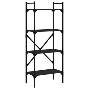 vidaXL Librer&iacute;a de 4 estantes madera ingenier&iacute;a negro 56x31,5x138,5 cm