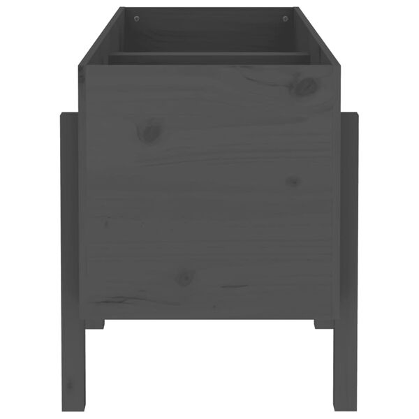 vidaXL Arriate elevado de jardín madera maciza pino gris 121x50x57 cm