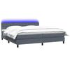 vidaXL Cama box spring con colch&oacute;n y LED terciopelo gris oscuro 180x210 cm