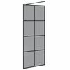 vidaXL Pared de Ducha Walk-in Negro 80 x 195 cm vidrio templado