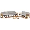 vidaXL Conjunto de sof&aacute;s de exterior 8 pcs Natural y Gris Claro